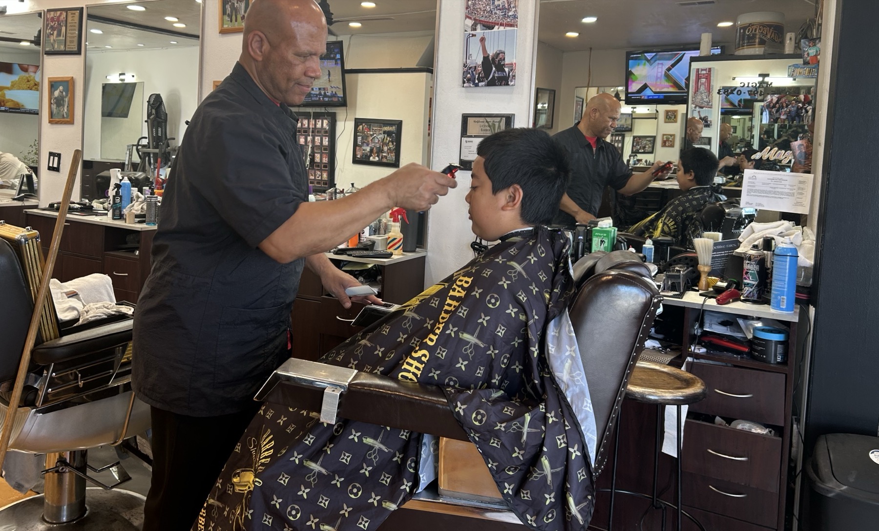 Before the cut at Style Masters Barbershop