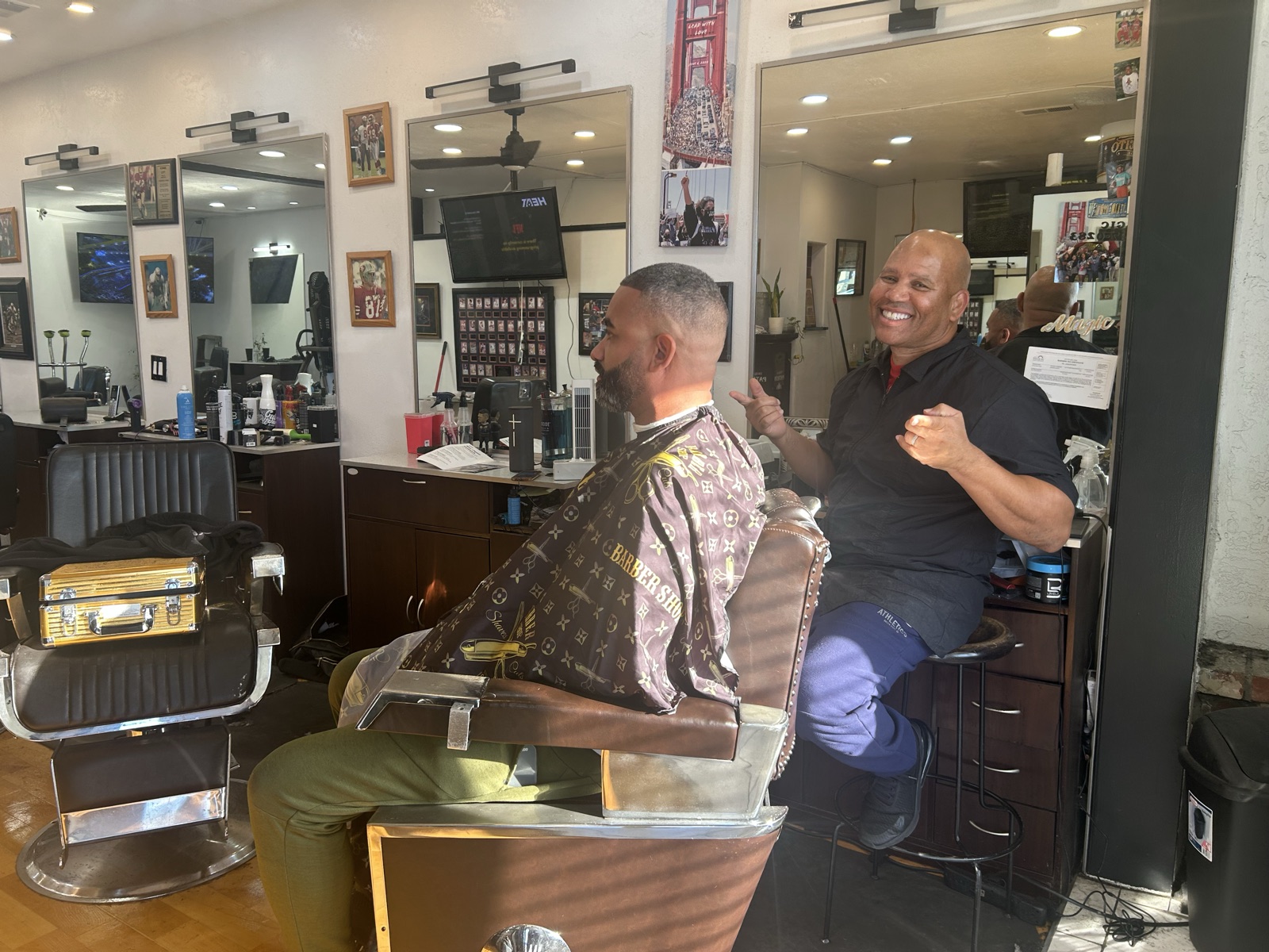 In the chair at Style Masters Barbershop